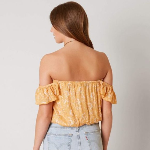 Amuse Society Mariposa Yellow Floral Print Top - Picture 9 of 9